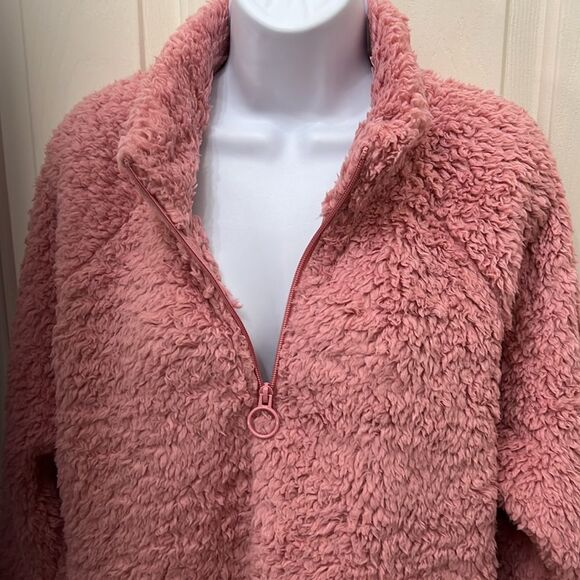 Dittos Quarter-Zip Jacket Super Cozy Sherpa XLarge Pink Warm Soft Comfy Winter - Picture 9 of 13